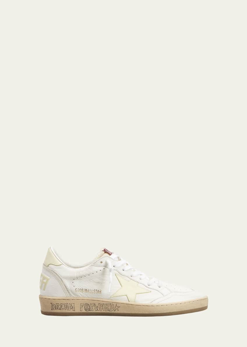 Golden Goose Ballstar Leather Script Low-Top Sneakers - Bergdorf Goodman