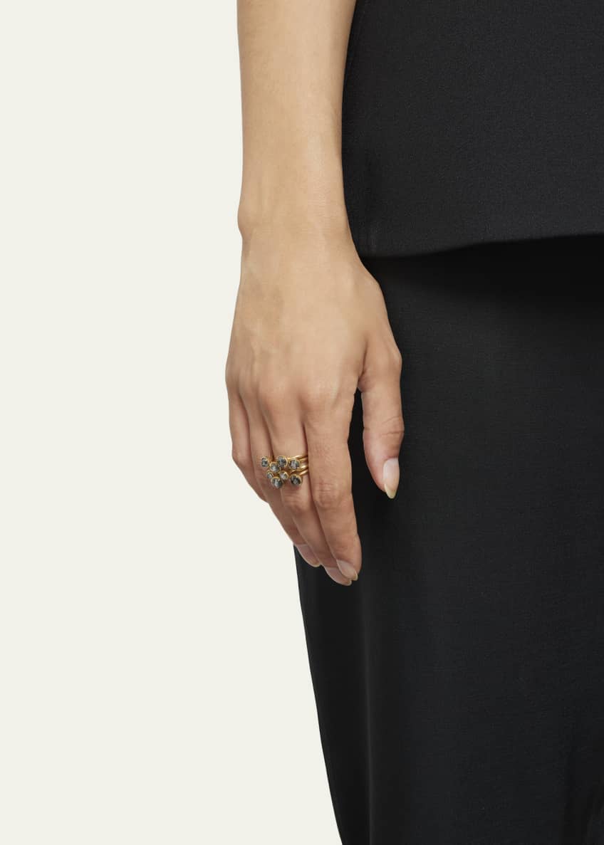 Kimberly McDonald 18k Green Gold Multi Finger Cuff Ring with RoseCut