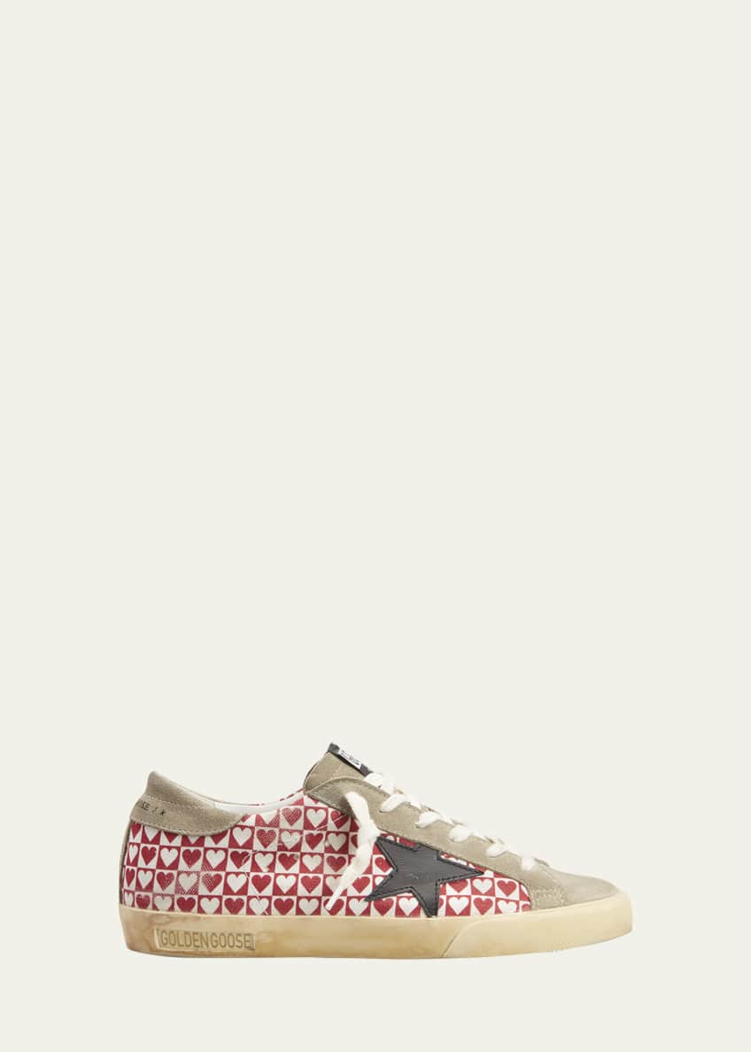 Golden Goose Superstar Heart-Printed Canvas Low-Top Sneakers