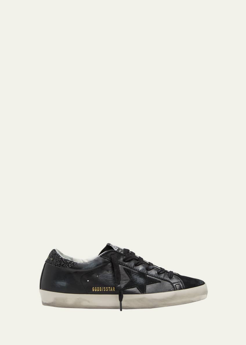 Golden Goose Superstar Leather Glitter Low-Top Sneakers - Bergdorf