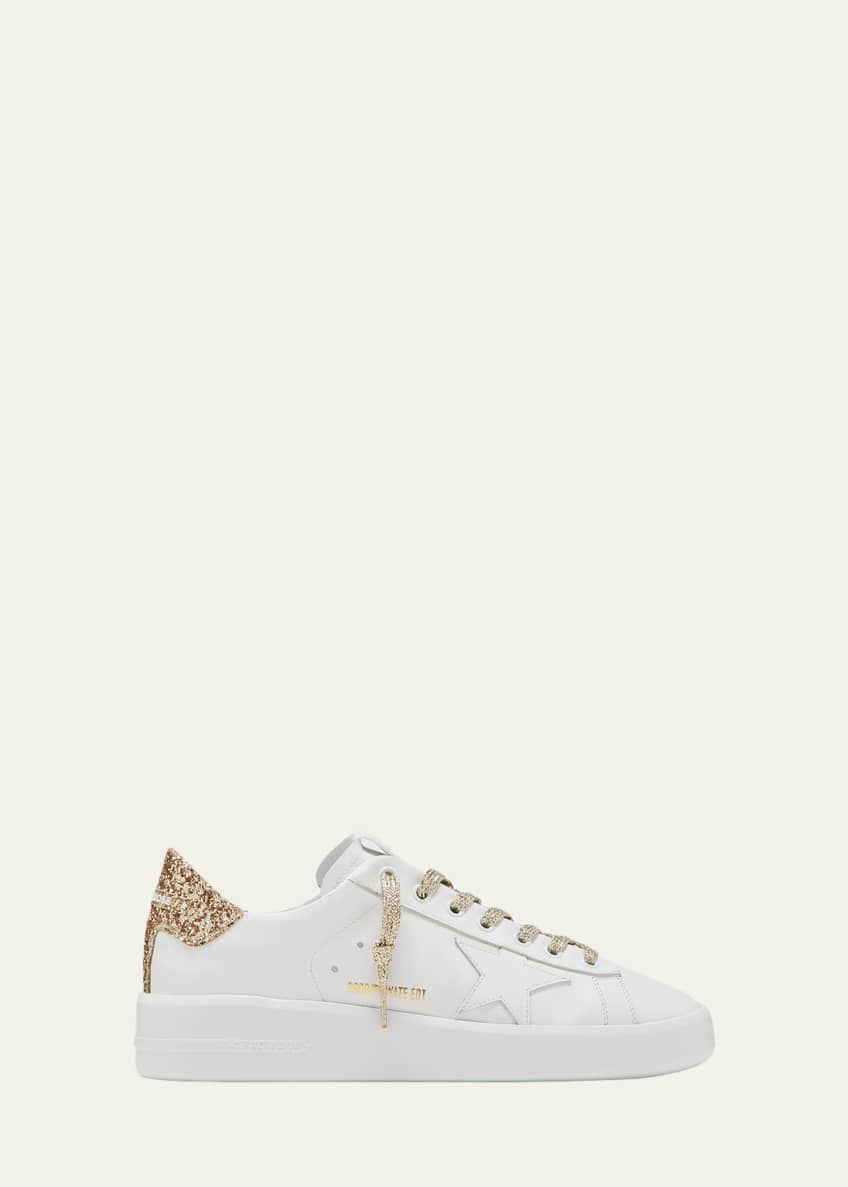 Golden Goose Pure Star Bicolor Leather Low-Top Sneakers