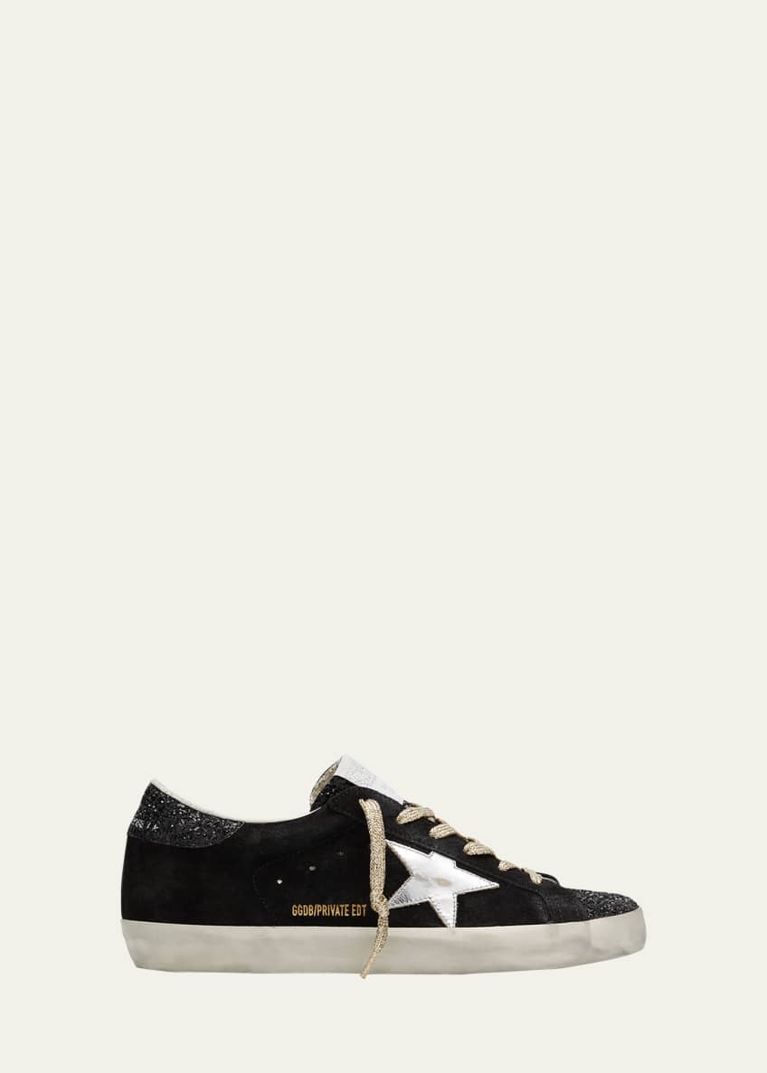 Golden Goose Super Star Glitter Faux-Leather Low-Top Sneakers