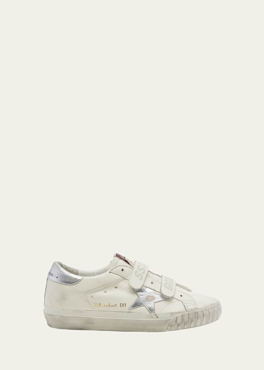 Golden Goose Deluxe Brand Old School Nappa Leather Low top Sneakers White Ecru Silver