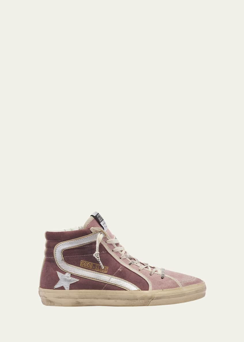 Golden Goose Slide Mid-Top Suede Sneakers - Bergdorf Goodman