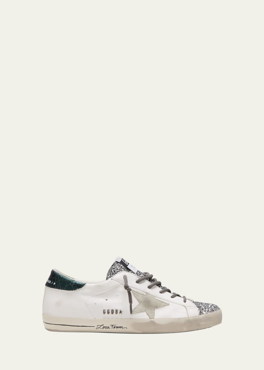 Golden goose superstar mixed platform sneakers clearance