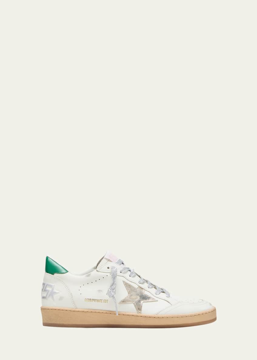 Golden Goose Ballstar Mixed Leather Low-Top Sneakers - Bergdorf Goodman