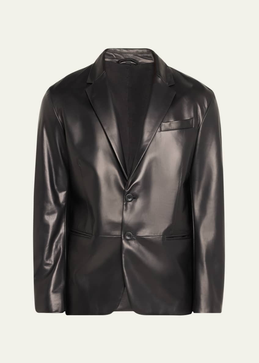 Armani leather blazer sales