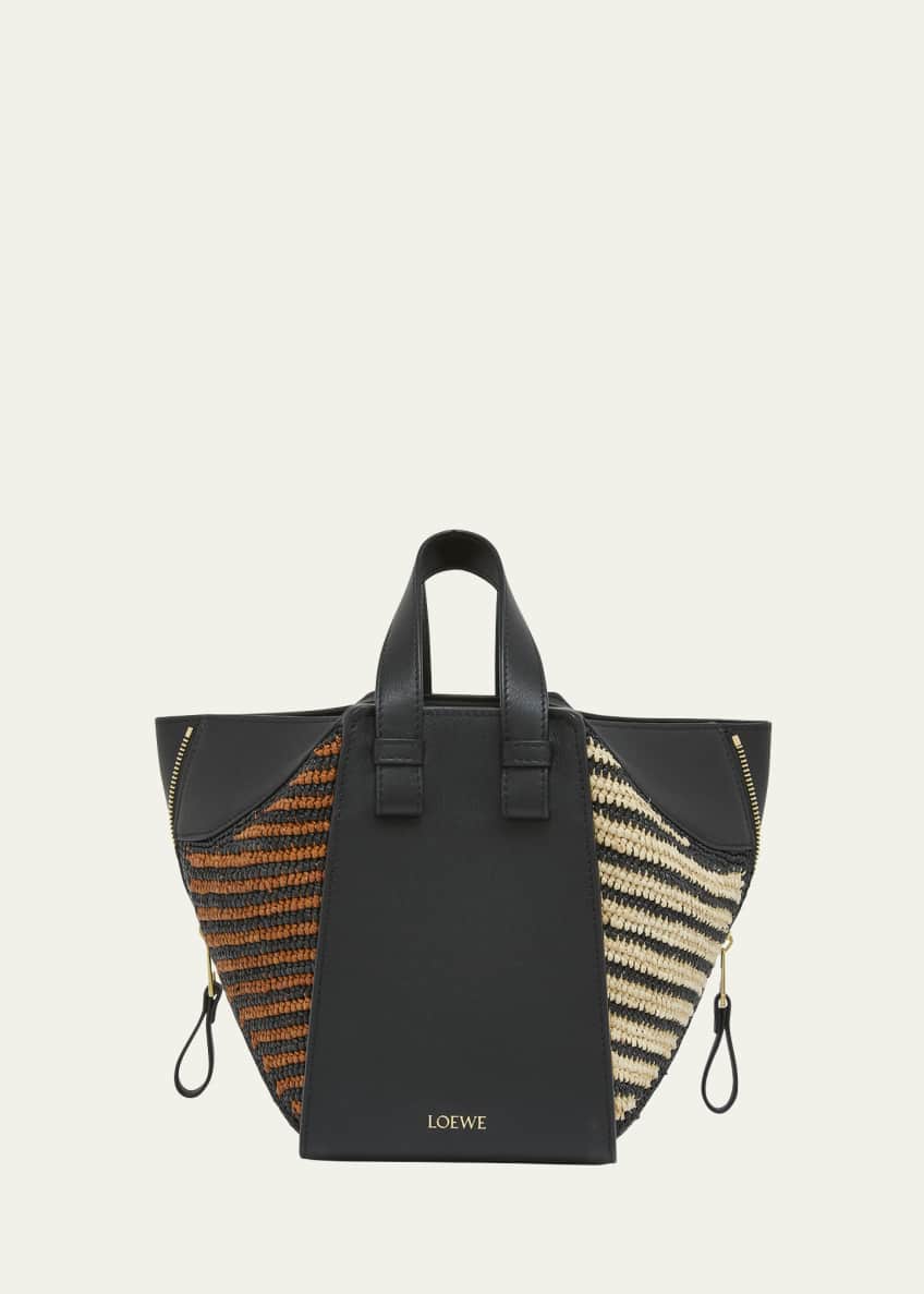 Loewe Paula s Ibiza Hammock Compact Raffia Bag Black Natural