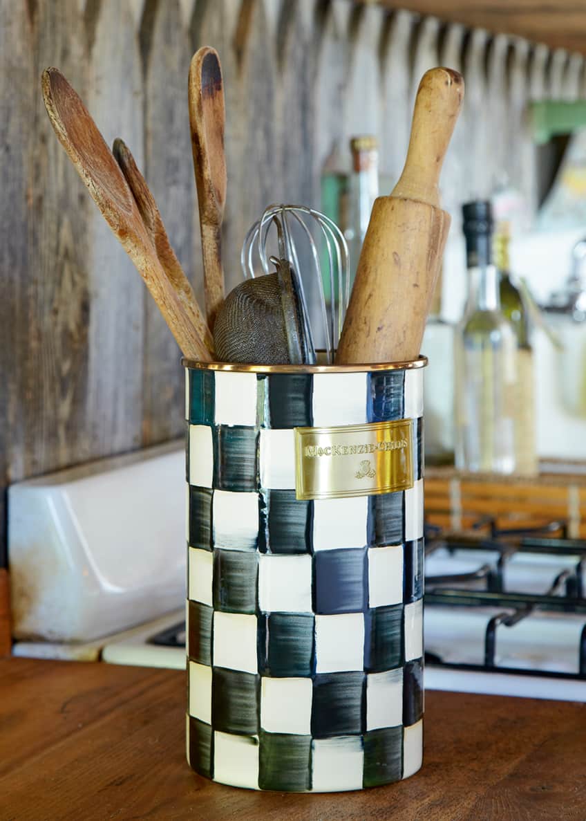 MacKenzie Childs Courtly Check Utensil Holder Bergdorf Goodman