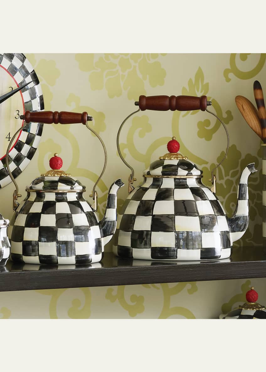 MacKenzie Childs Courtly Check Three Quart Tea Kettle Bergdorf Goodman