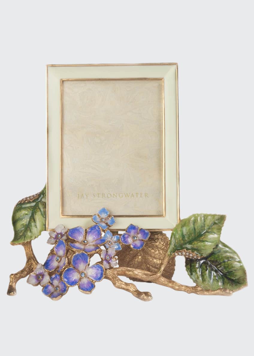 Jay Strongwater Colbie Hydrangea Picture Frame, 3" x 4" Bergdorf Goodman