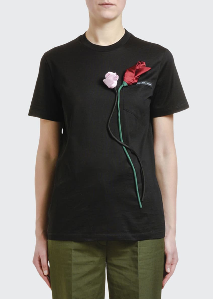 Prada 3D Flower T-Shirt Image 1 of 3