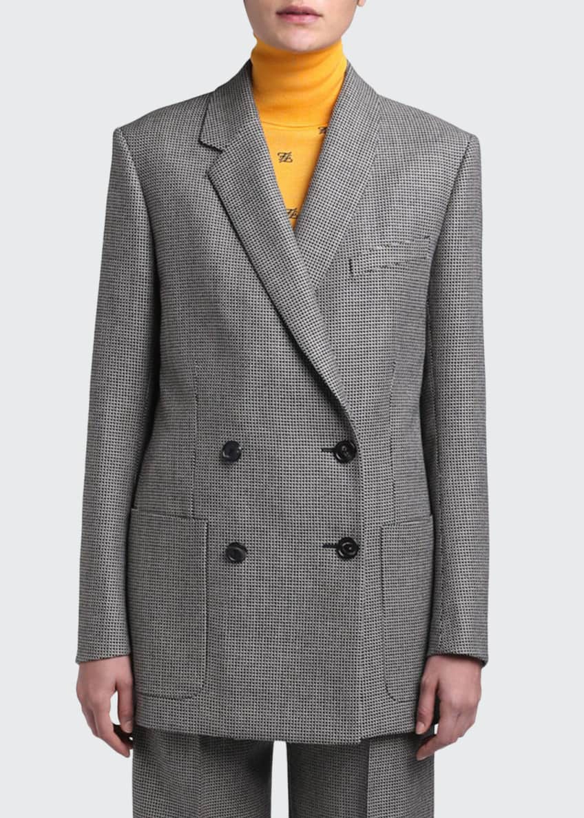 Fendi Pixel-Wool Double-Breasted Jacket Image 1 of 3