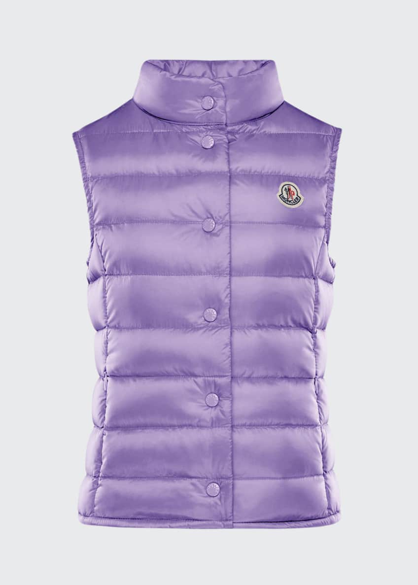 Moncler Girl's Liane Quilted Snap Front Vest, Size 8-14 Image 1 of 4