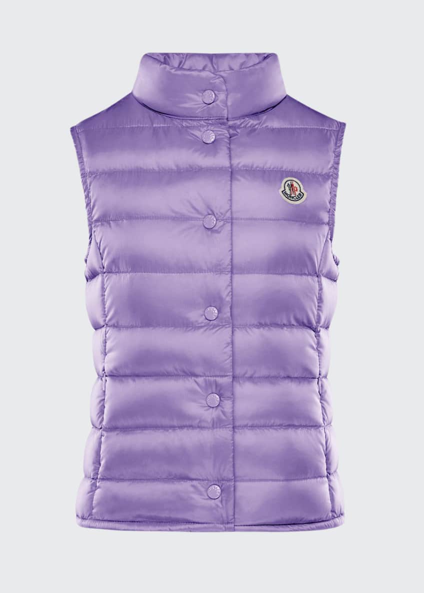 Moncler Girl's Liane Quilted Snap Front Vest, Size 4-6 Image 1 of 2