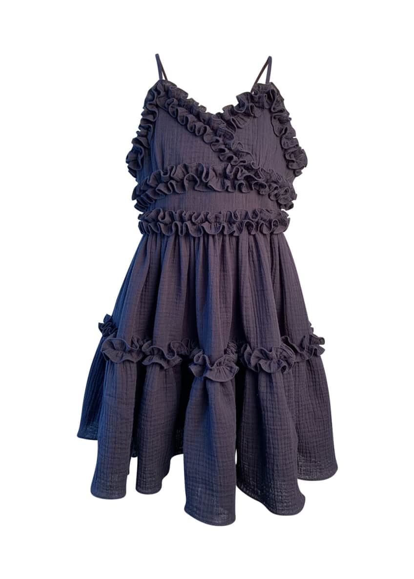 Helena Girl's Laundered Ruffle Trim Sun Dress, Size 7-14 Image 1 of 2