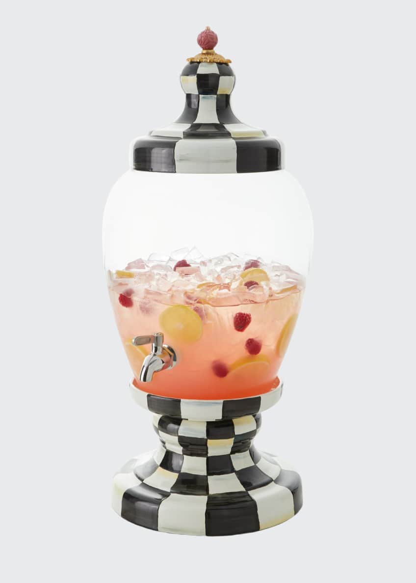 MacKenzieChilds Courtly Check Enamel Beverage Hostess Bergdorf Goodman