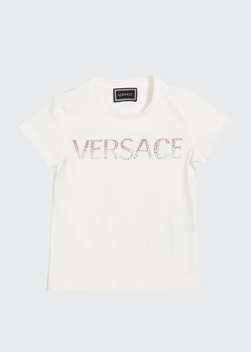 Versace Girl's Ombre Logo Short-Sleeve Tee, Size 4-6 Image 1 of 2