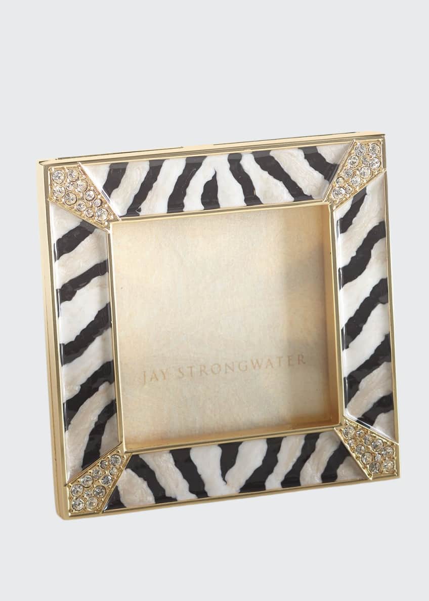 Jay Strongwater Leland Zebra Striped Pave Frame, 2" Bergdorf Goodman