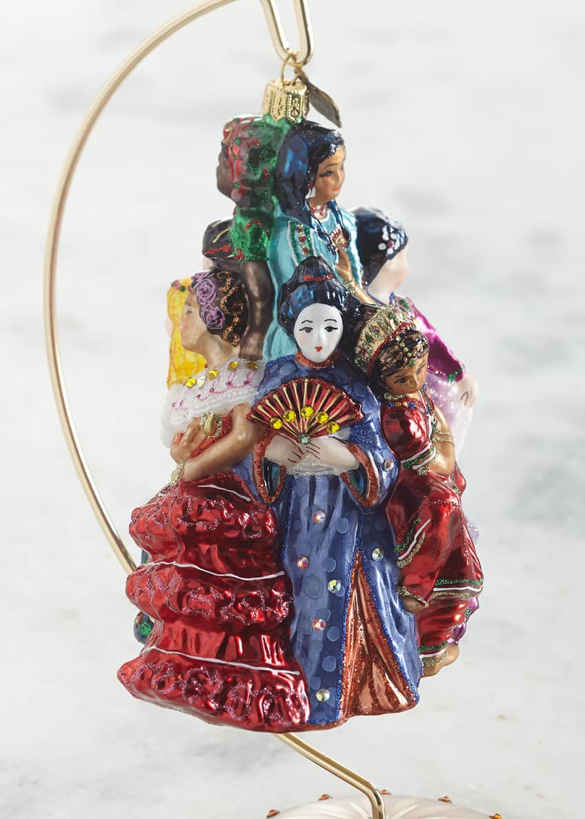 Jay Strongwater Nine Ladies Dancing Glass Ornament Bergdorf Goodman