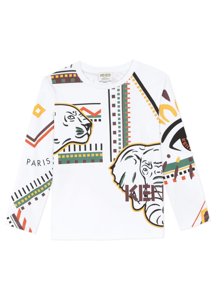 Kenzo Boy's Multi Iconics Long-Sleeve Graphic T-Shirt, Size 2-6 Image 1 of 2