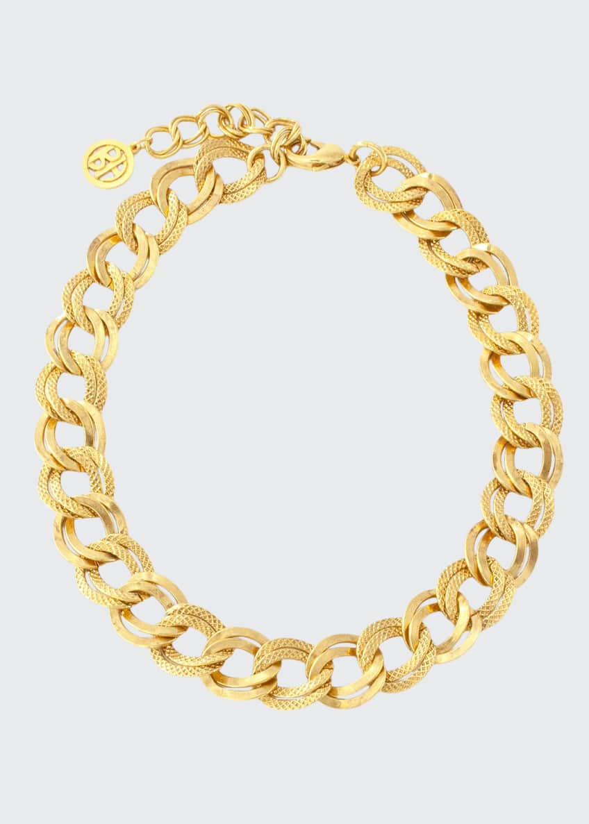BenAmun Gold Textured Link Chain Necklace Bergdorf Goodman