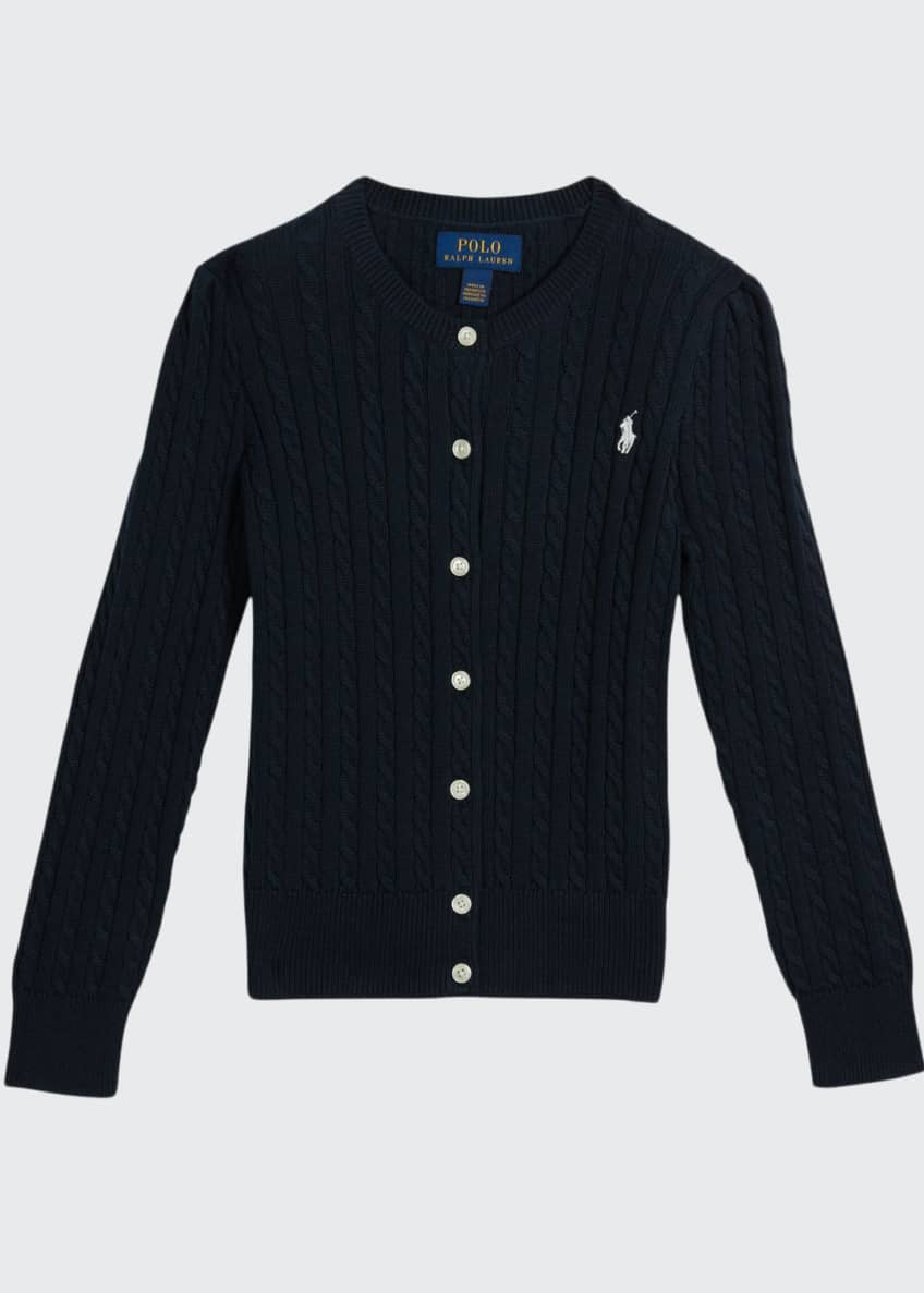 Ralph Lauren Childrenswear Girl's Cable-Knit Cotton Cardigan, Size 2-4