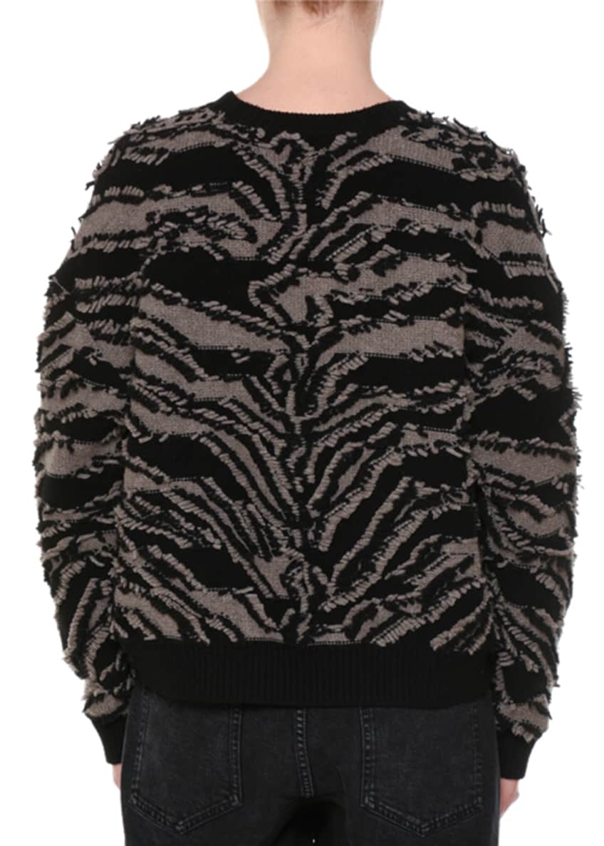Stella McCartney Crewneck Clipped Fringe Chunky Pullover Sweater Image 2 of 4