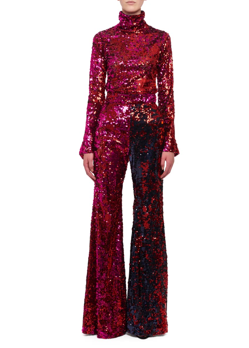 Halpern Mock-Neck Long-Sleeve Sequin Top and Matching Items & Matching ...