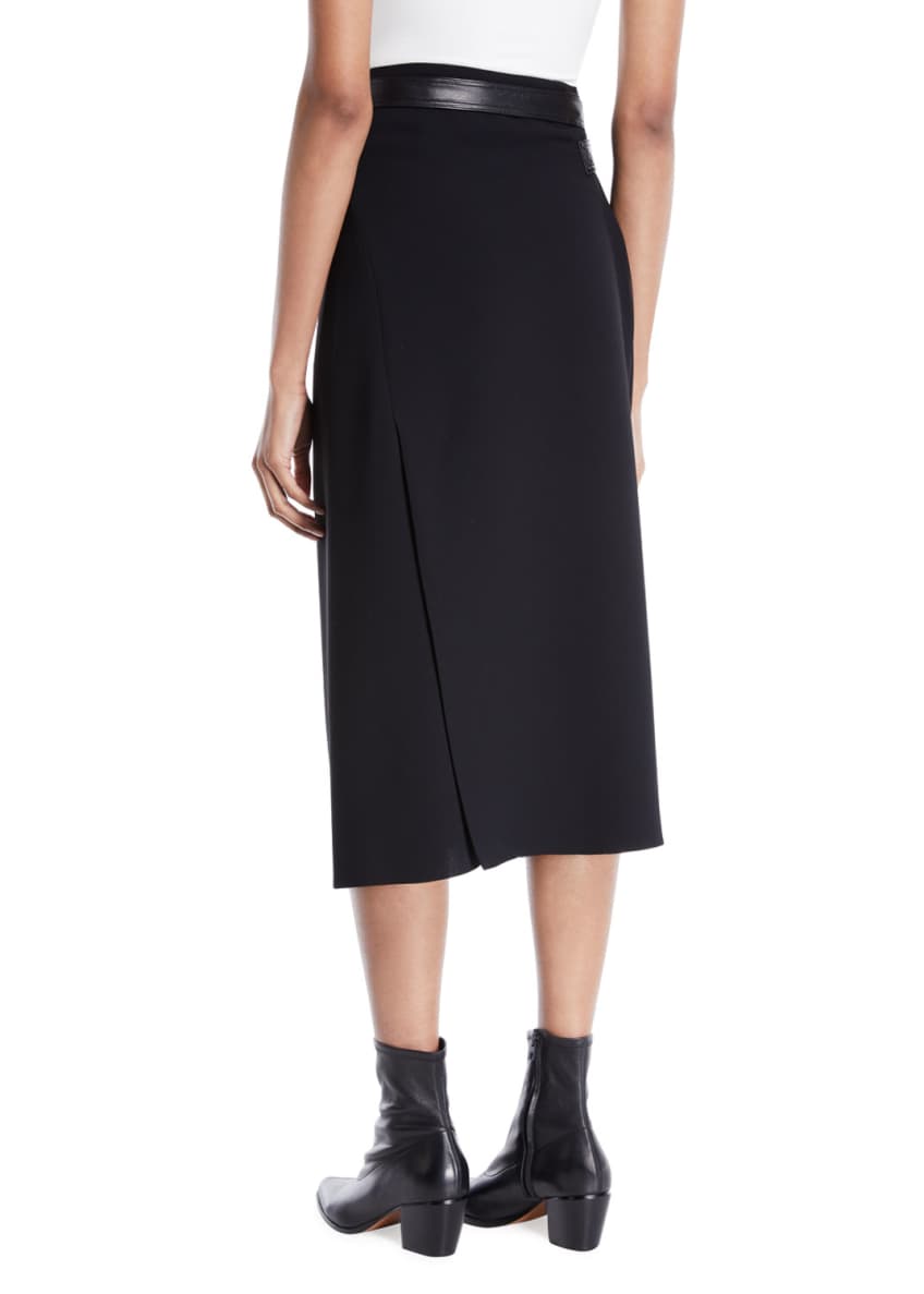 Vince belted wrap midi skirt top