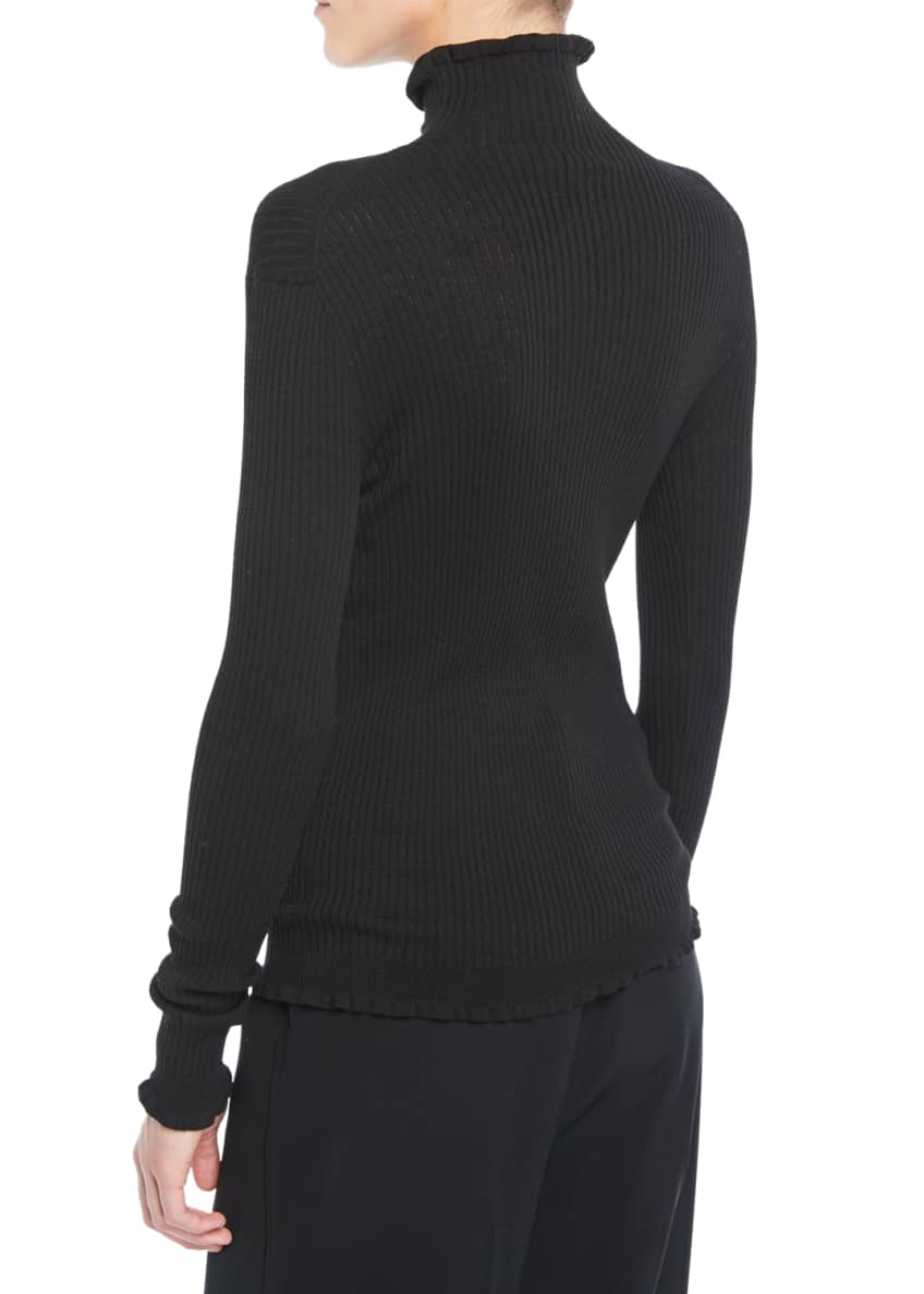 Vince Ribbed Lettuce-Edge Turtleneck Sweater and Matching Items ...