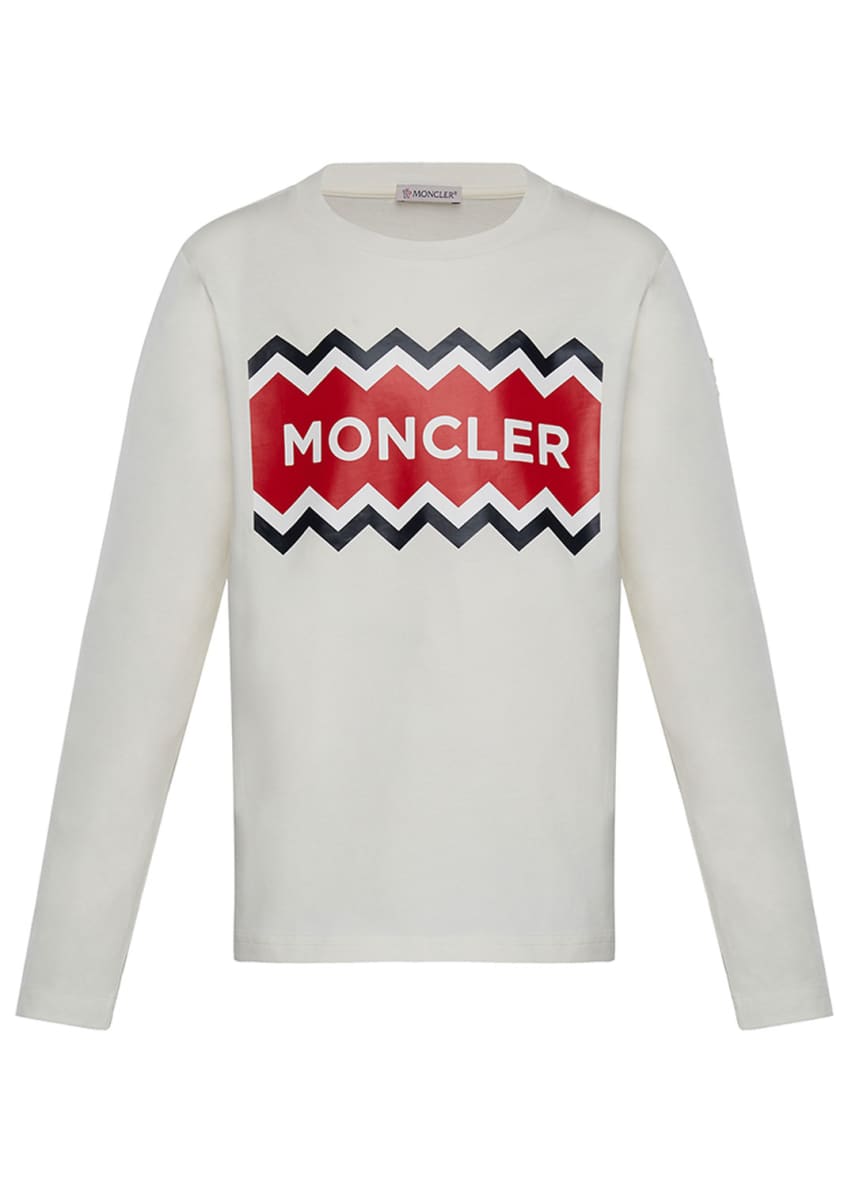 Moncler Long-Sleeve Logo Graphic T-Shirt, Size 8-14