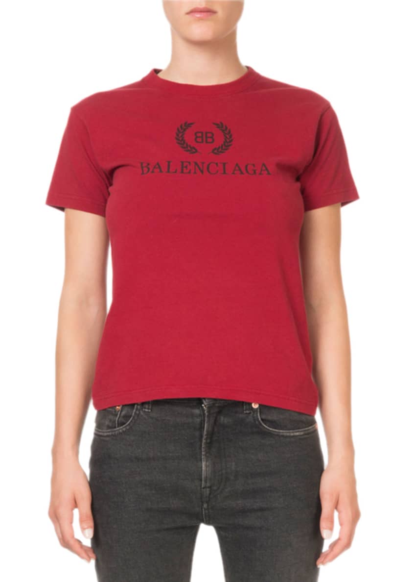 Balenciaga Logo-Graphic Crewneck Tee Image 1 of 4