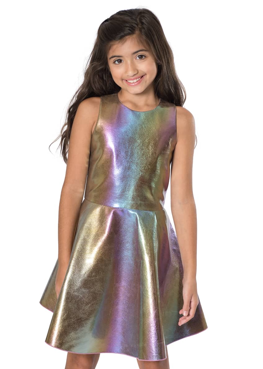 Zoe Josie Iridescent Rainbow Foil Dress, Size 4-6X Image 2 of 6