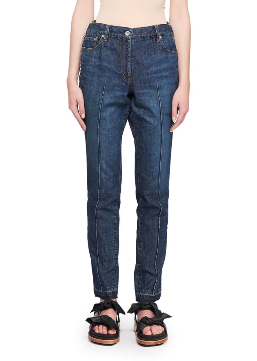 SACAI Nylon-Pocket Seamed-Leg Jeans Image 1 of 5