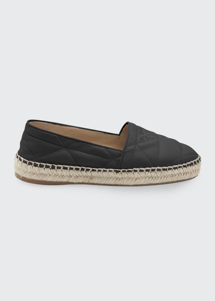 prada flat quilted leather espadrilles
