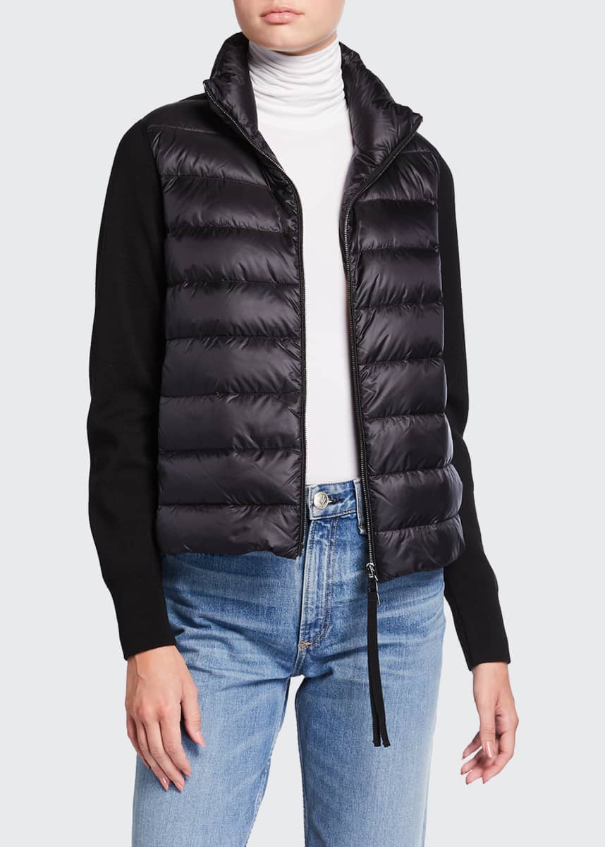 Moncler wool knit & puffer combo jacket discount
