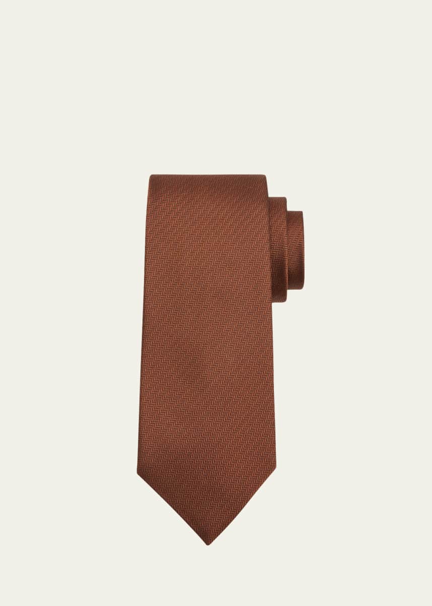 Charvet Men's Herringbone Silk Tie