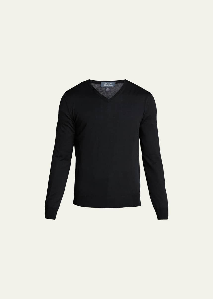 Bergdorf Goodman Men's Solid Cashmere V-Neck Sweater