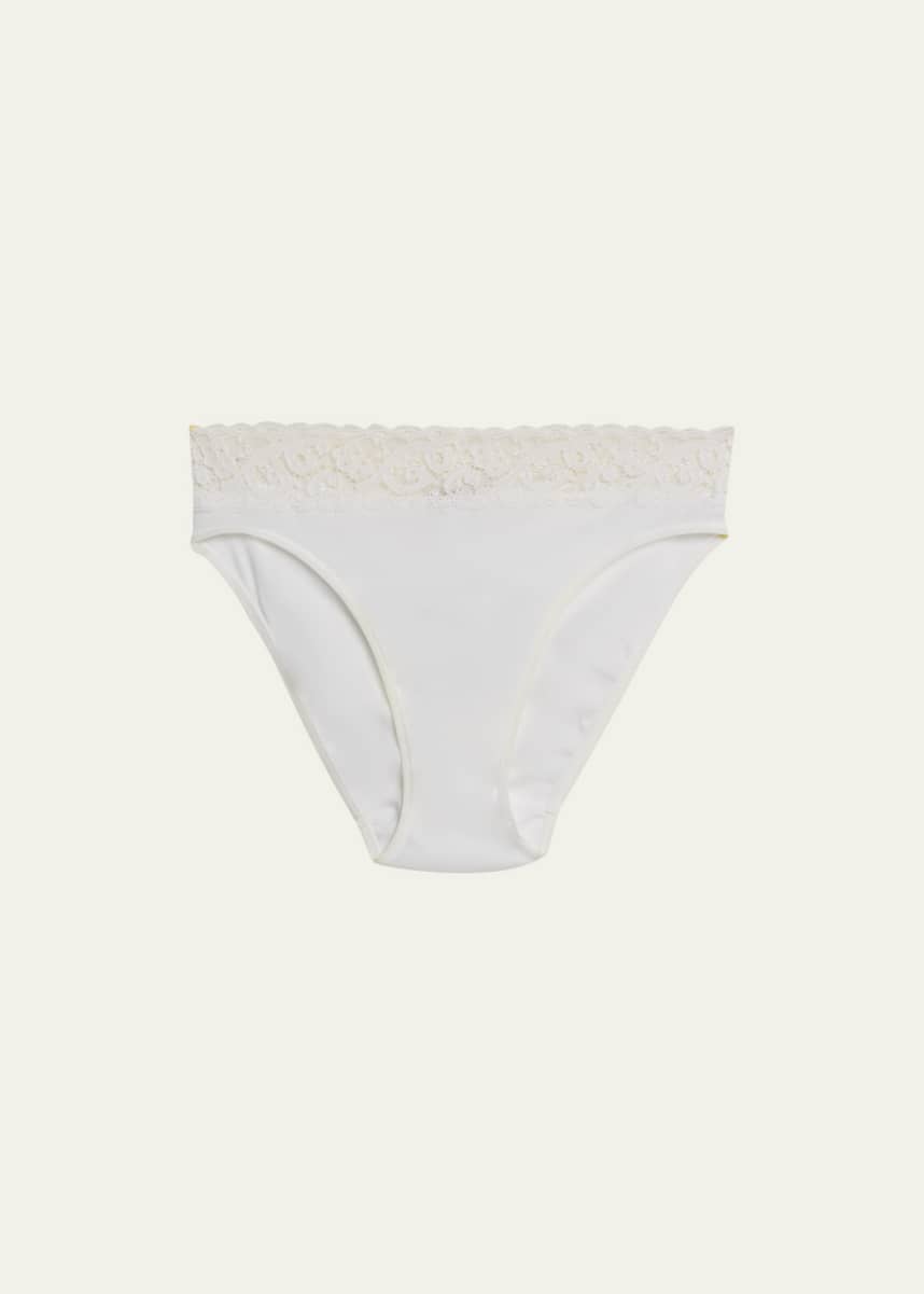 Hanro Moments High-Cut Lace-Trim Briefs
