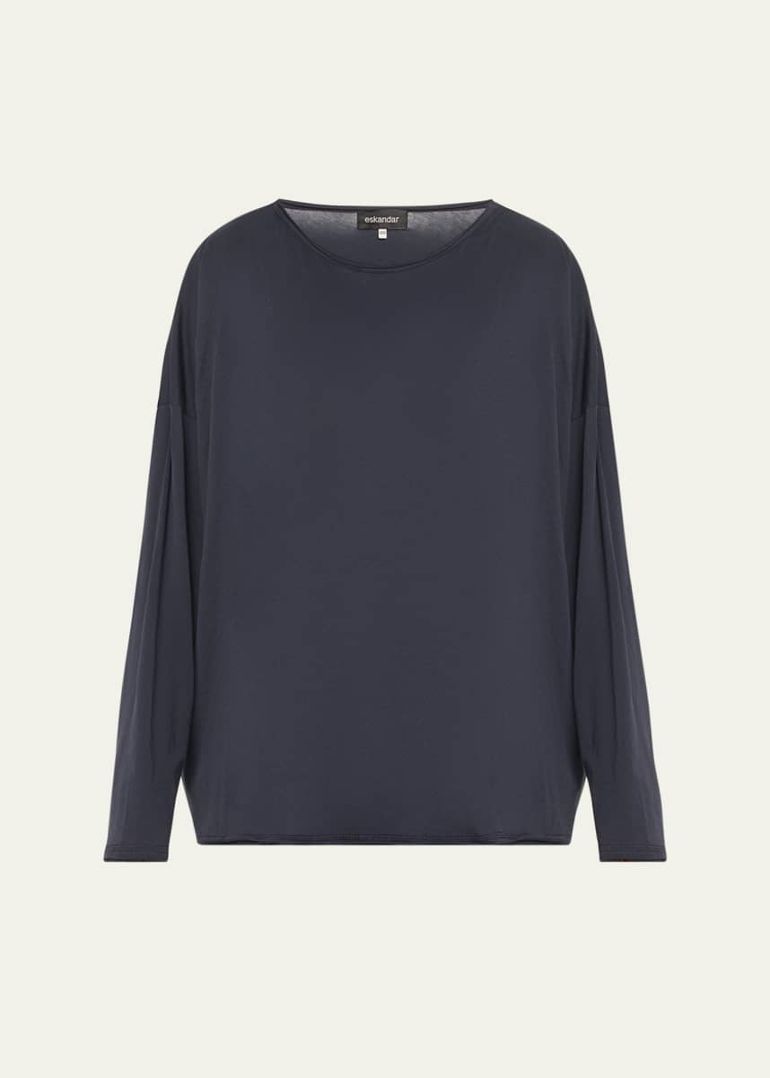 Eskandar Long-Sleeve Scoop-Neck Lightweight T-Shirt