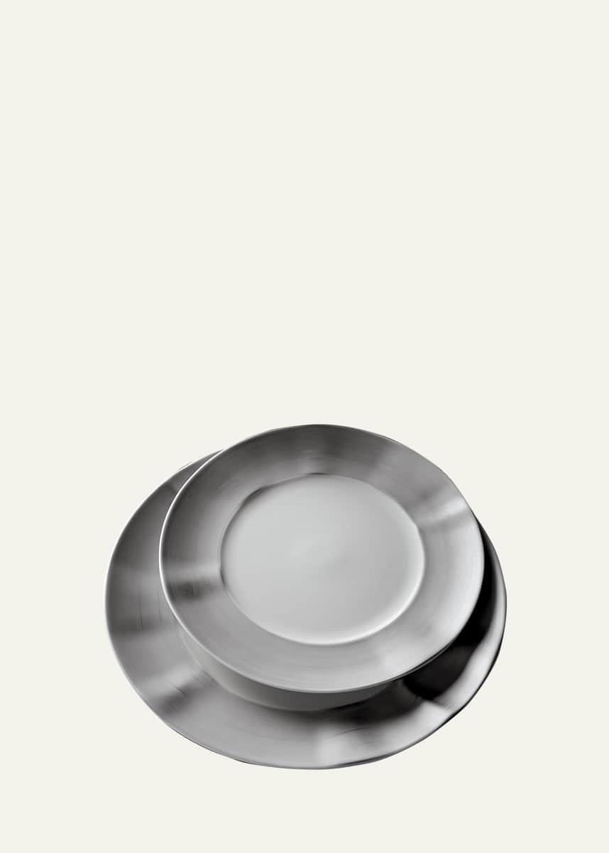 Neiman Marcus 12-Piece Platinum Brushstroke Dinnerware Set