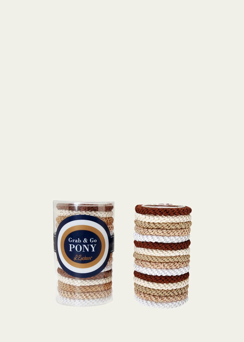 L. Erickson Grab & Go Pony Elastics Tube, Set of 15