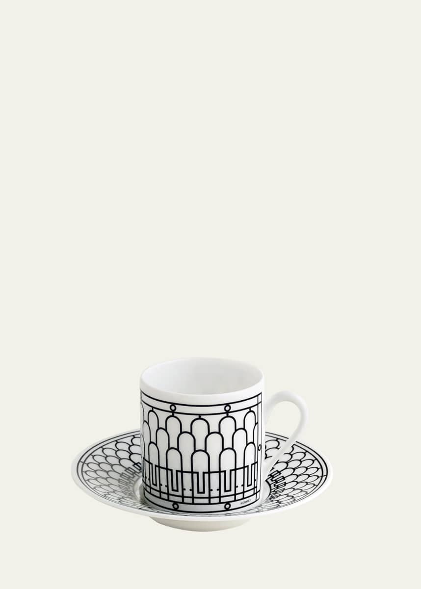 Hermes H Deco Coffee Cup and Saucer, 3 oz.