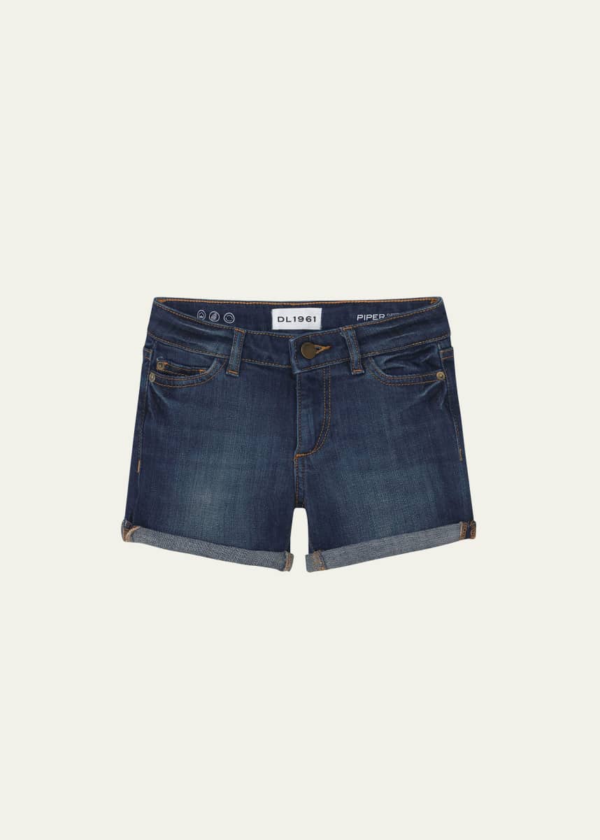 DL1961 Girl's Piper Cuffed Denim Shorts, Size 2-6