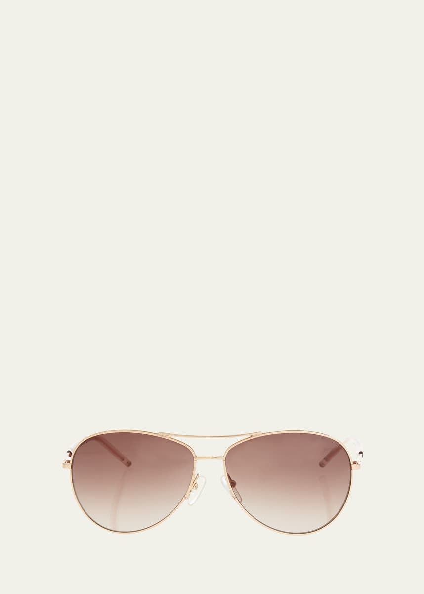 Marc Jacobs Metal Curved-Brow Aviator Sunglasses