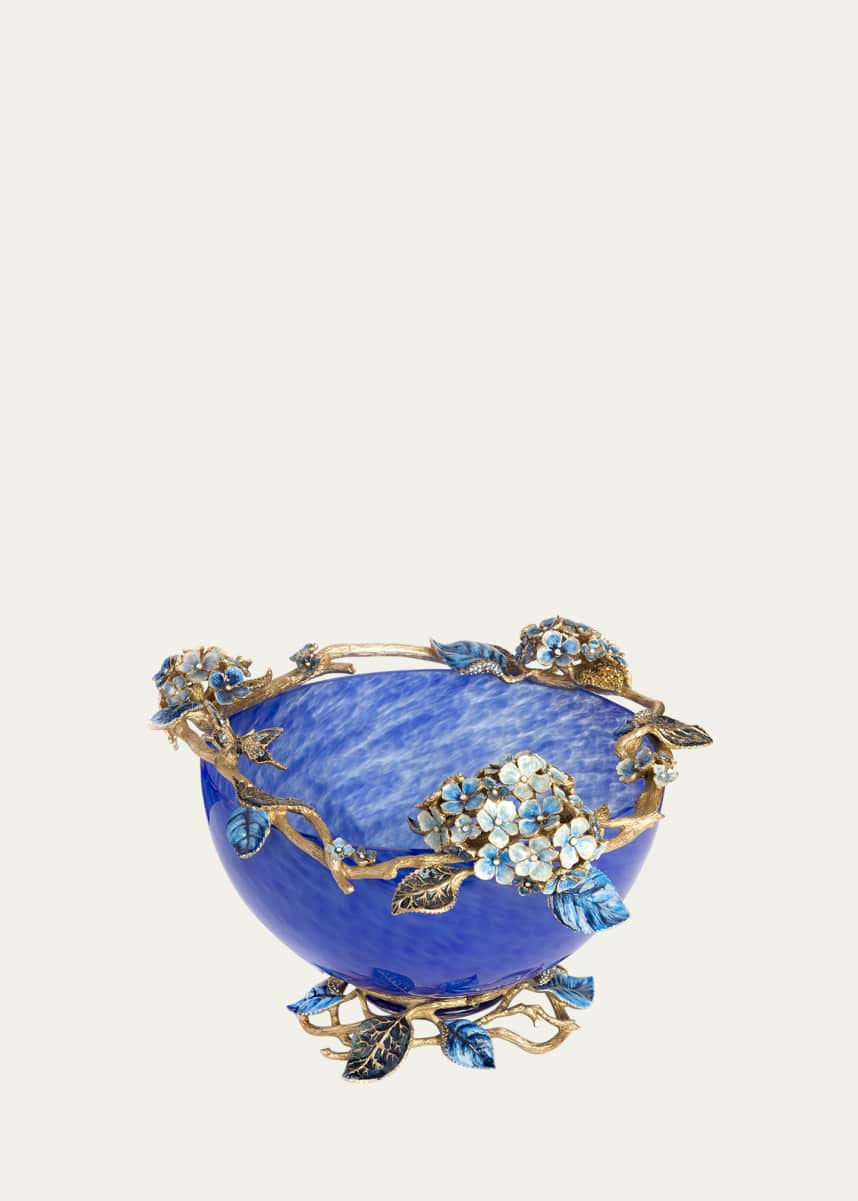 Jay Strongwater Sophie Hydrangea Glass Bowl