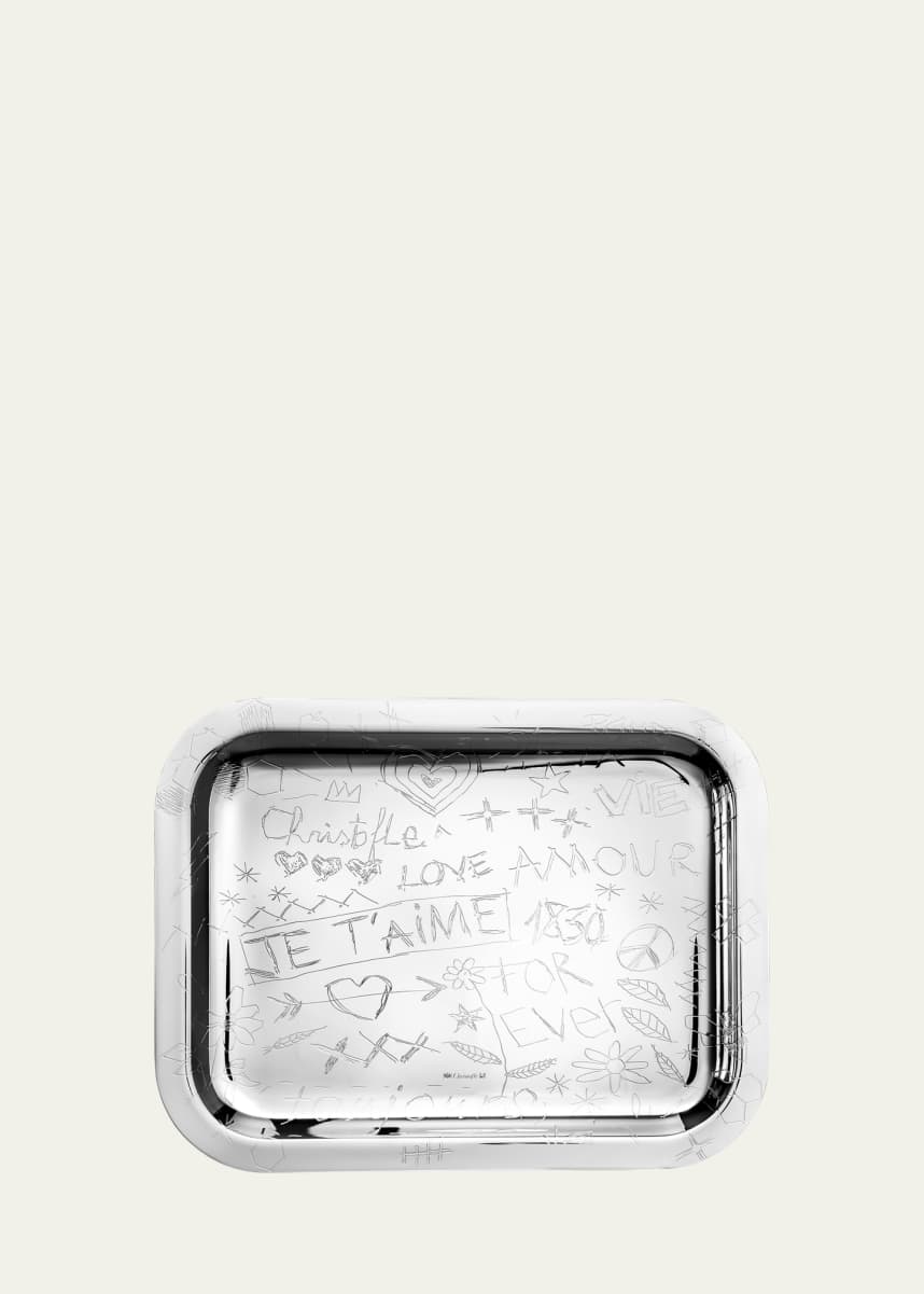 Christofle Graffiti Large Silver-Plated Tray