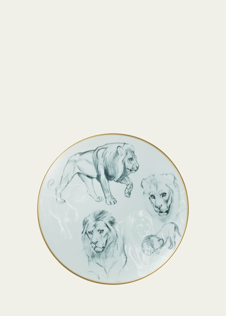 Hermes Carnets d'Equateur Lions Salad Plate