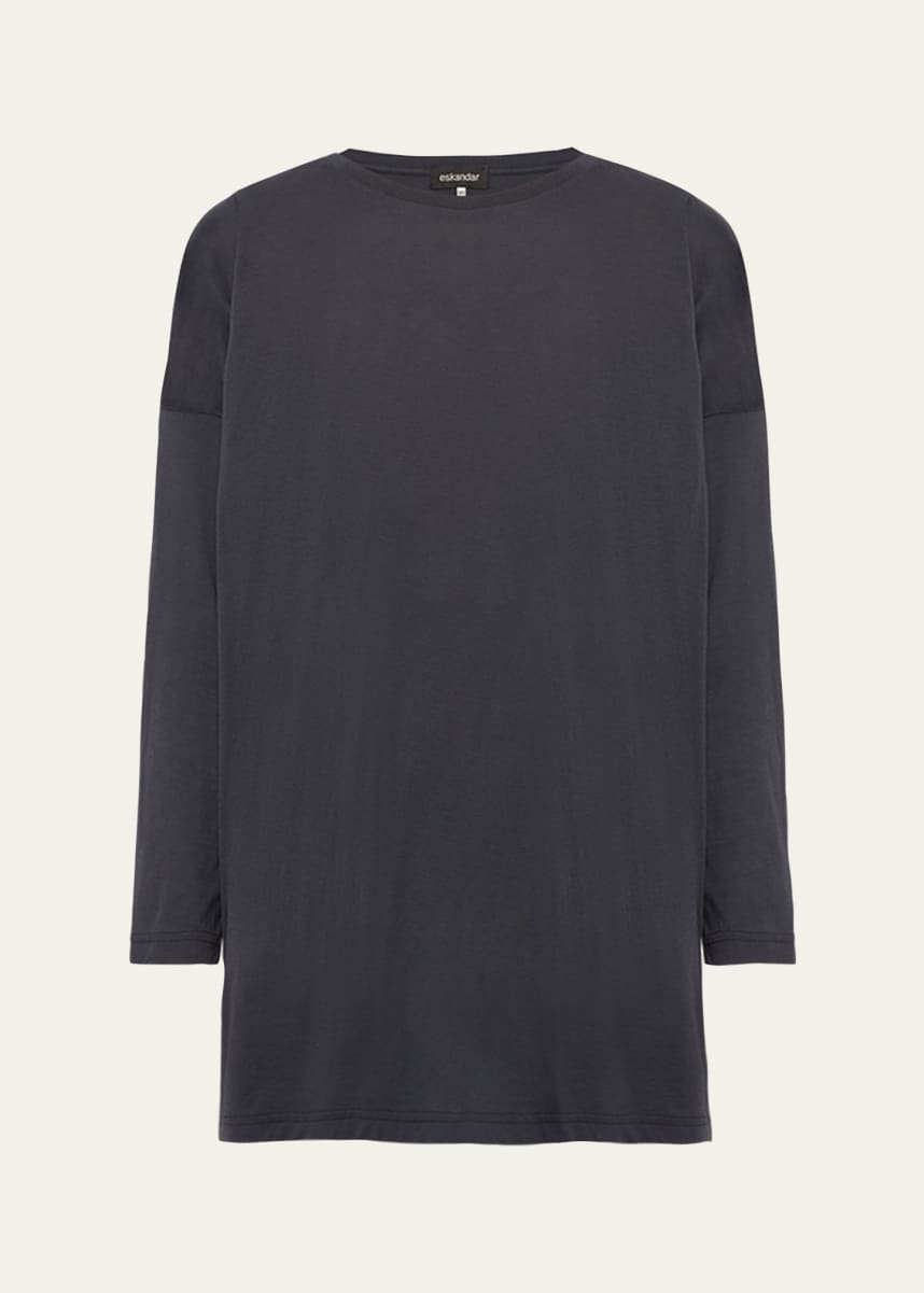 Eskandar Ultra-Light Cotton Long-Sleeve T-Shirt (One Size)